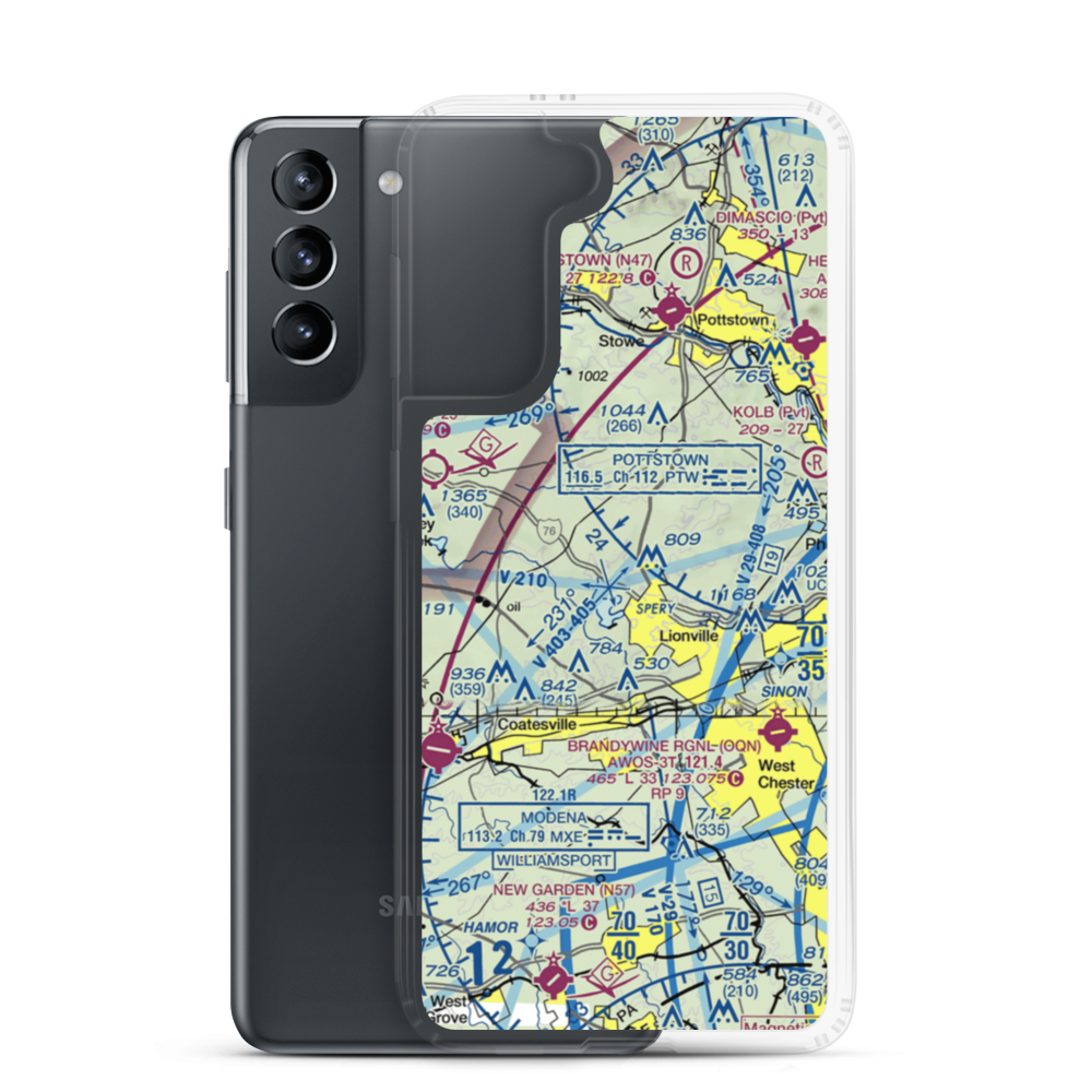 Fetters Construction Airport (PA70) VFR Sectional Samsung Case Samsung Galaxy S21 model shown