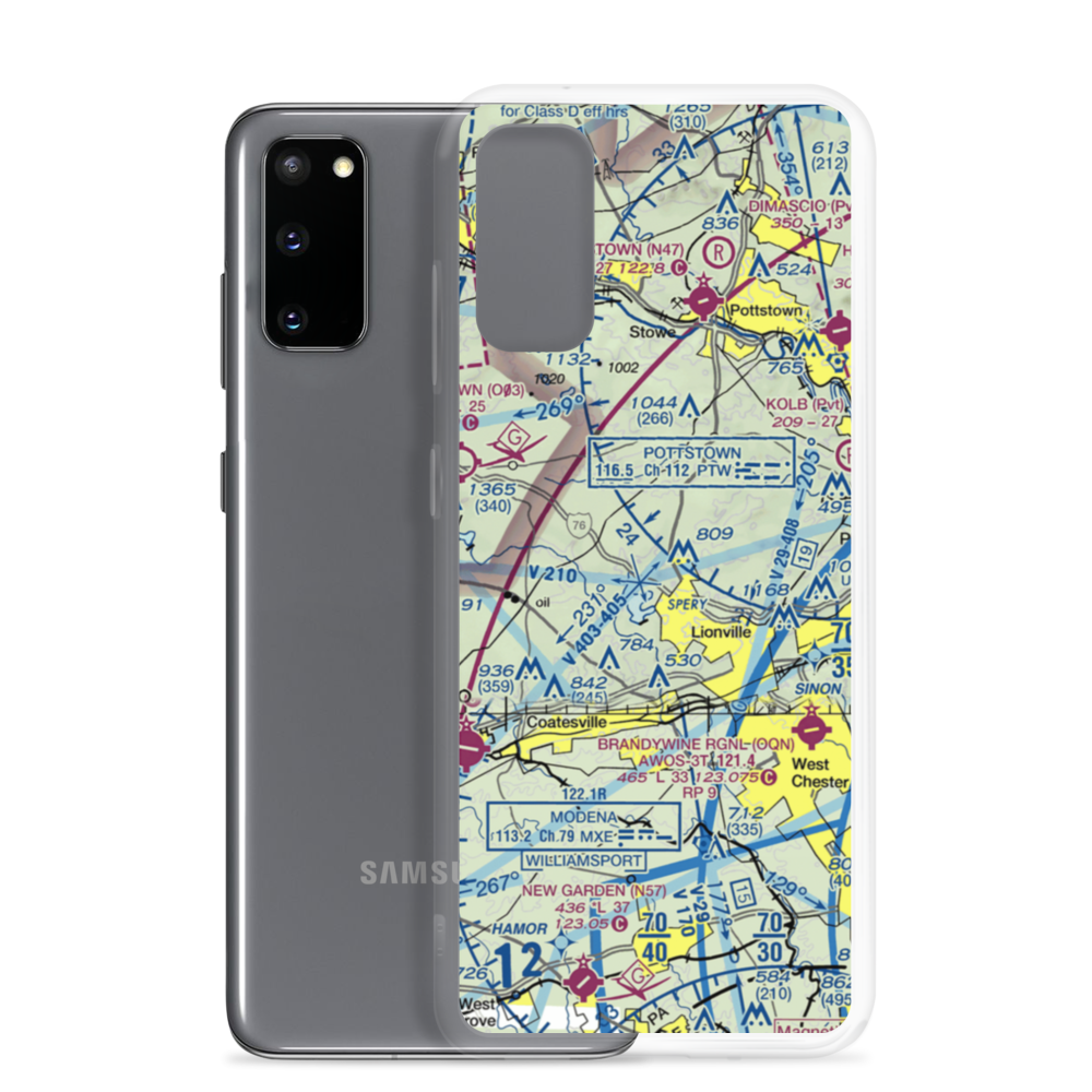 Fetters Construction Airport (PA70) VFR Sectional Samsung Case Samsung Galaxy S20 model shown