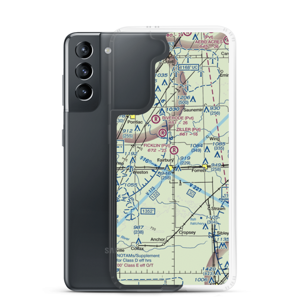 Ficklin-Airtech Airport (26IS) VFR Sectional Samsung Case Samsung Galaxy S21 model shown