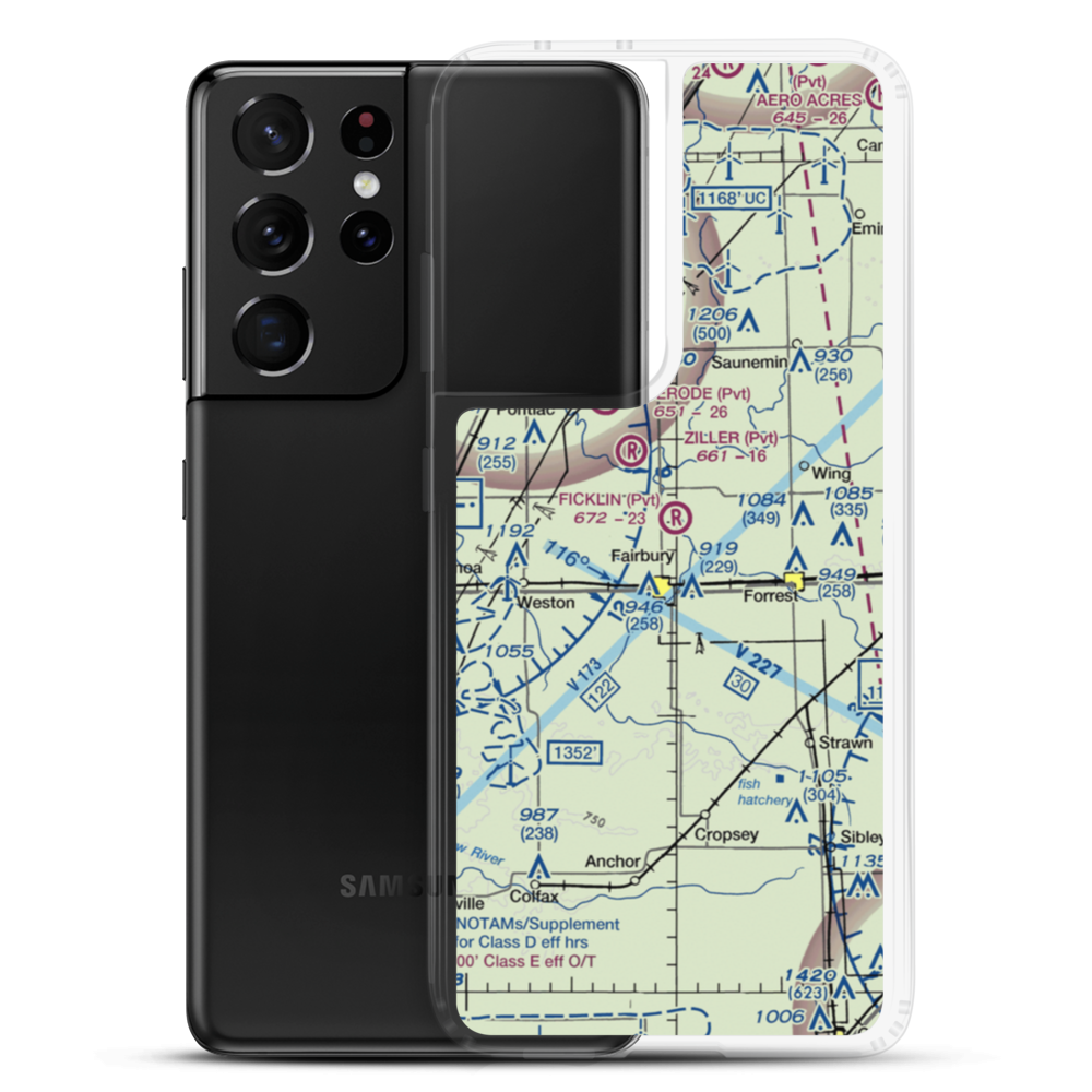 Ficklin-Airtech Airport (26IS) VFR Sectional Samsung Case Samsung Galaxy S21 Ultra model shown