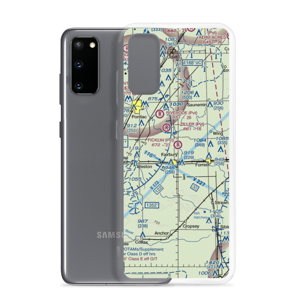 Ficklin-Airtech Airport (26IS) VFR Sectional Samsung Case Samsung Galaxy S20 model shown