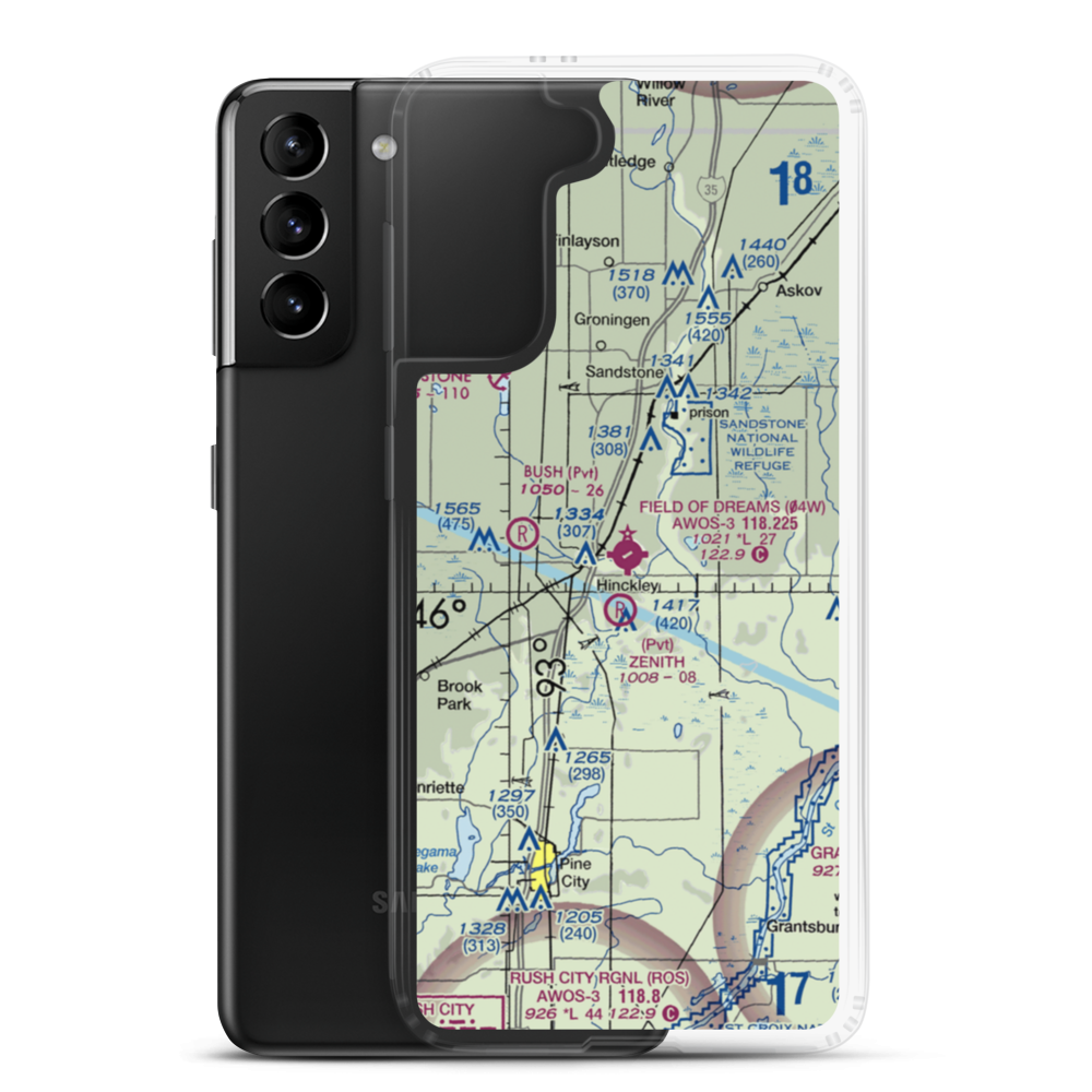Field of Dreams Airport (04W) VFR Sectional Samsung Case Samsung Galaxy S21 Plus model shown