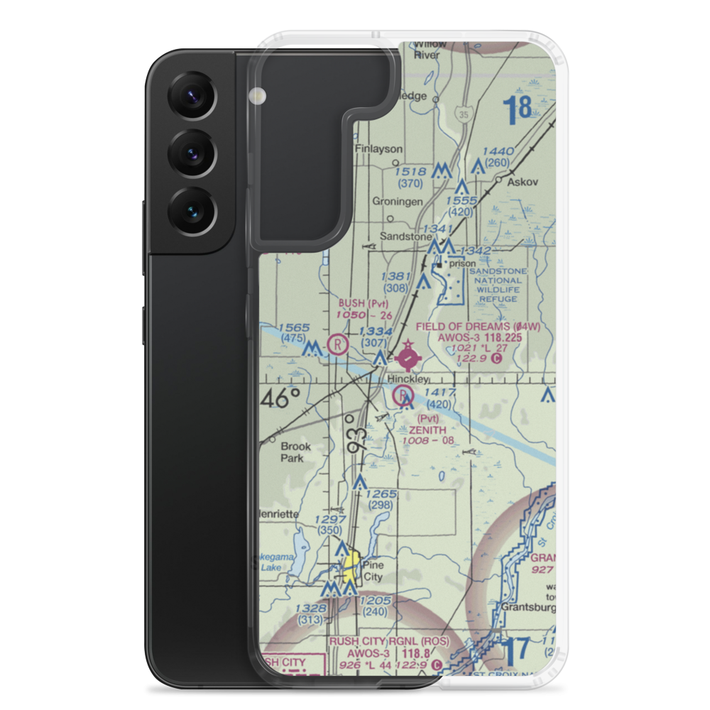 Field of Dreams Airport (04W) VFR Sectional Samsung Case Samsung Galaxy S22 Plus model shown