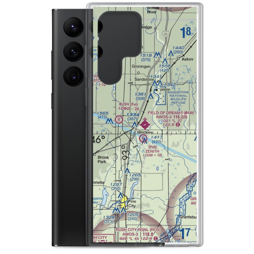 Field of Dreams Airport (04W) VFR Sectional Samsung Case Samsung Galaxy S22 Ultra model shown