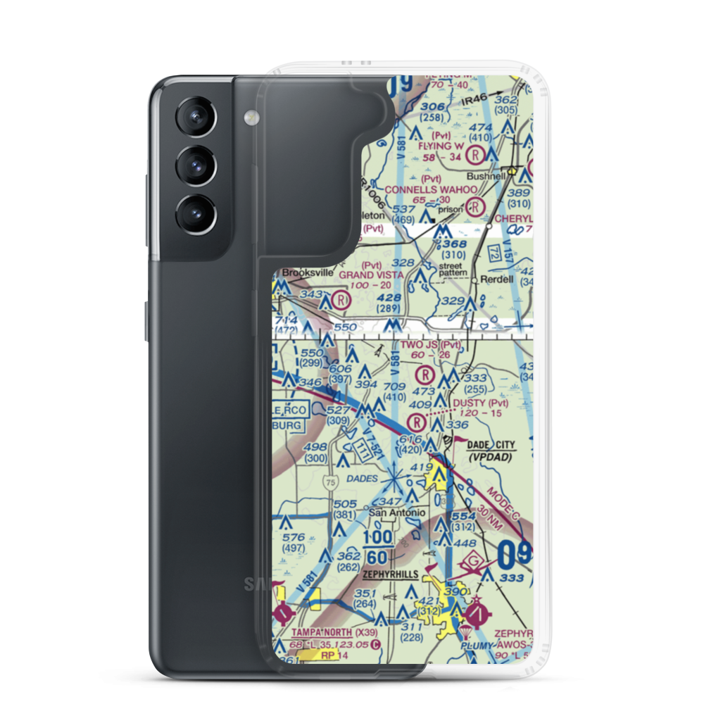 Field of Dreams Airport (FD59) VFR Sectional Samsung Case Samsung Galaxy S21 model shown