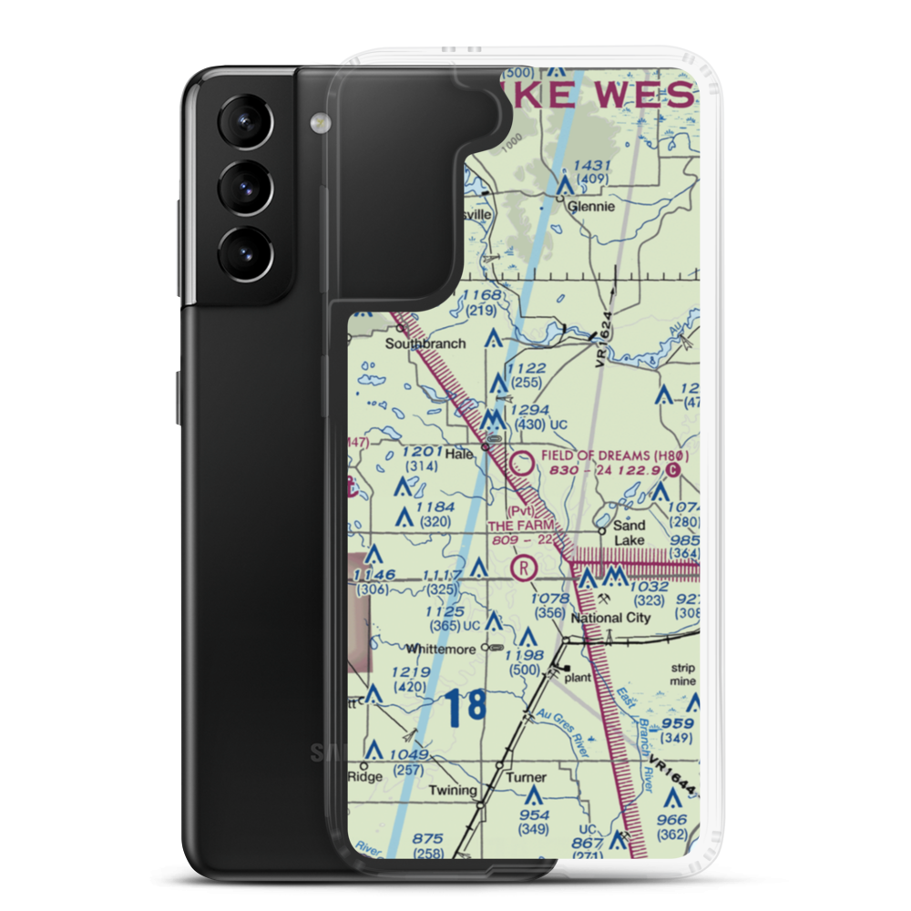 Field of Dreams Airport (H80) VFR Sectional Samsung Case Samsung Galaxy S21 Plus model shown