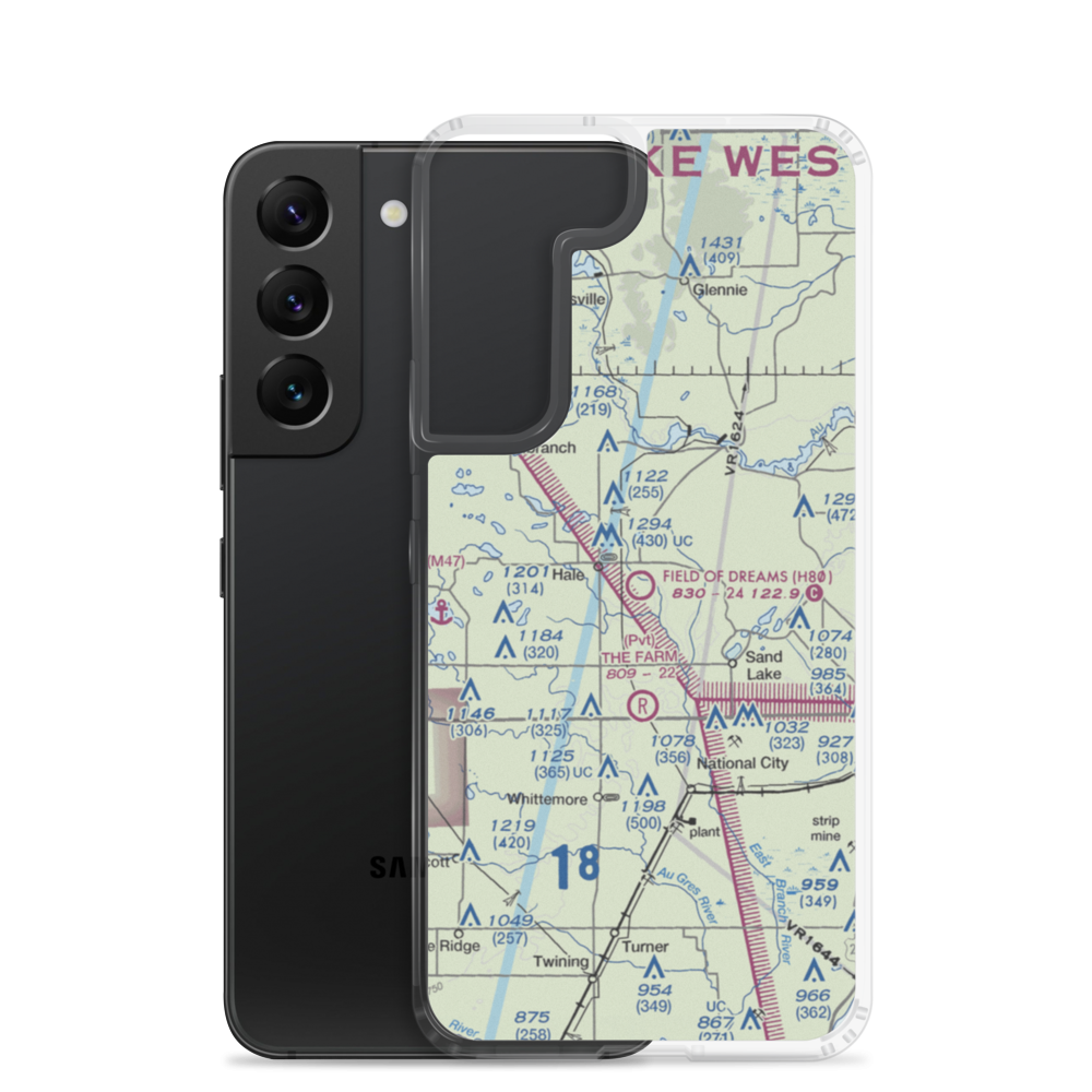 Field of Dreams Airport (H80) VFR Sectional Samsung Case Samsung Galaxy S22 model shown
