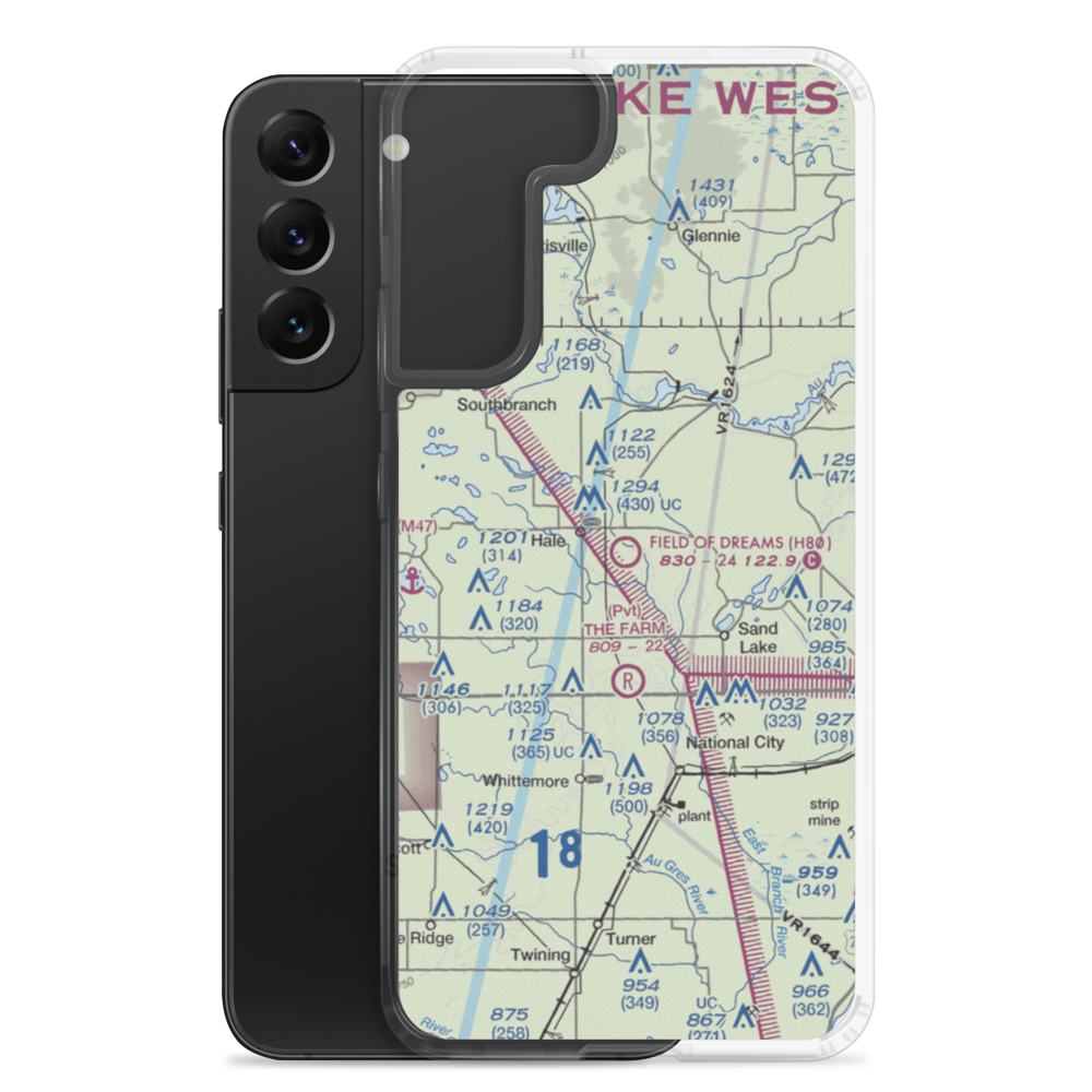 Field of Dreams Airport (H80) VFR Sectional Samsung Case Samsung Galaxy S22 Plus model shown