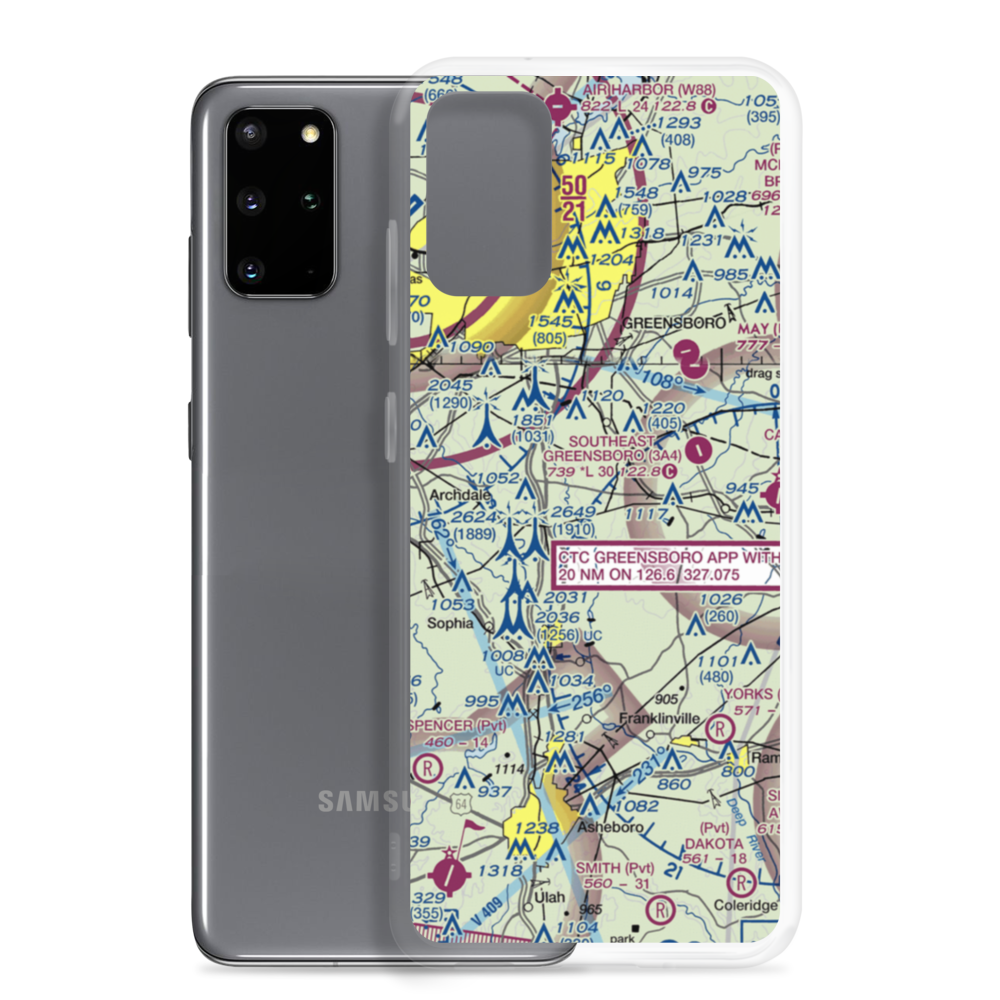 Fields Airport (64NC) VFR Sectional Samsung Case Samsung Galaxy S20 Plus model shown