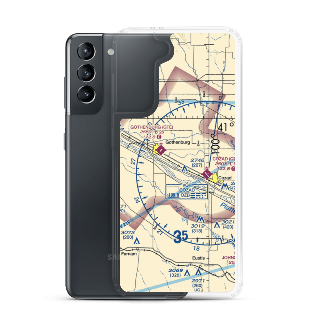 Fiese Airstrip (2NE5) VFR Sectional Samsung Case Samsung Galaxy S21 model shown