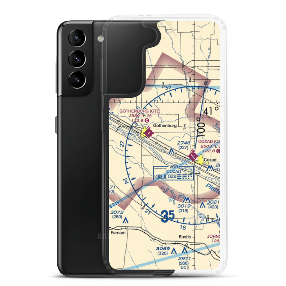Fiese Airstrip (2NE5) VFR Sectional Samsung Case Samsung Galaxy S21 Plus model shown