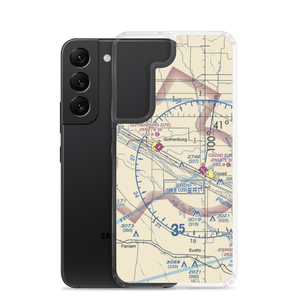 Fiese Airstrip (2NE5) VFR Sectional Samsung Case Samsung Galaxy S22 model shown