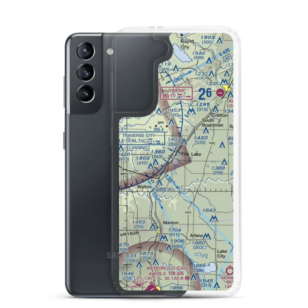 Fife Lake Seaplane Base (M47) VFR Sectional Samsung Case Samsung Galaxy S21 model shown