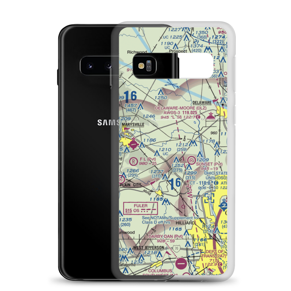 Fighter Field Airport (OA51) VFR Sectional Samsung Case Samsung Galaxy S10 model shown