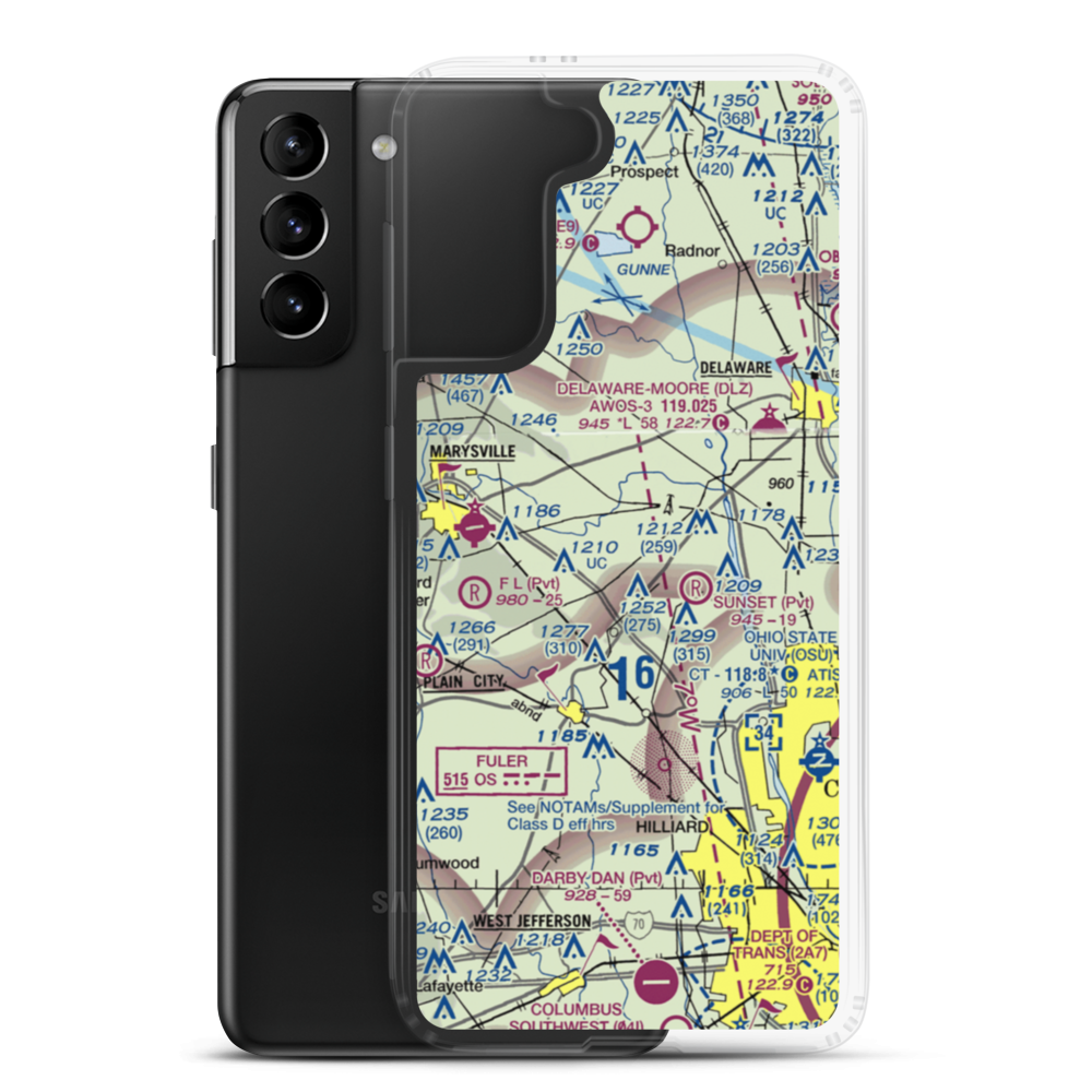 Fighter Field Airport (OA51) VFR Sectional Samsung Case Samsung Galaxy S21 Plus model shown