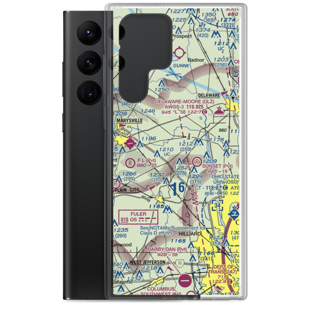 Fighter Field Airport (OA51) VFR Sectional Samsung Case Samsung Galaxy S22 Ultra model shown