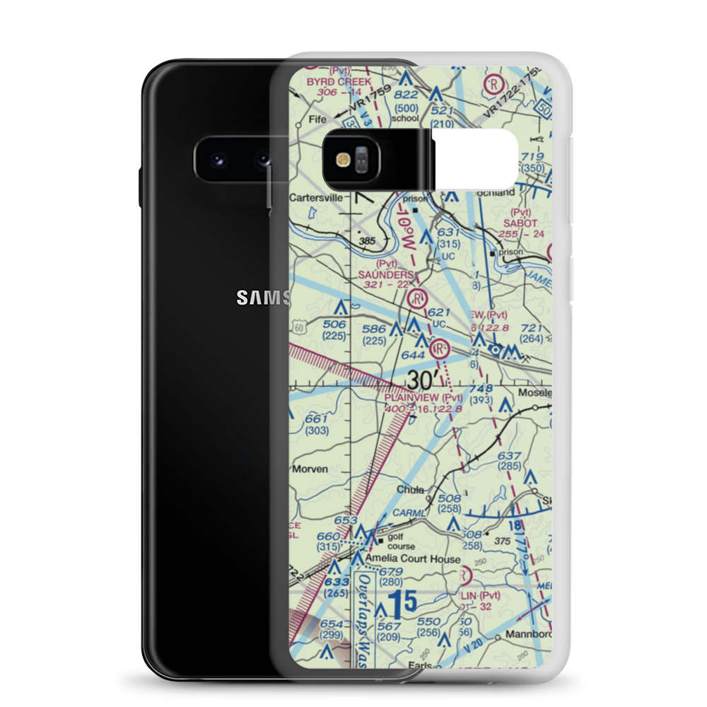 Fighting Creek Farm Airport (US-0123) VFR Sectional Samsung Case Samsung Galaxy S10 model shown