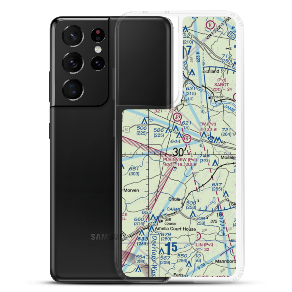Fighting Creek Farm Airport (US-0123) VFR Sectional Samsung Case Samsung Galaxy S21 Ultra model shown