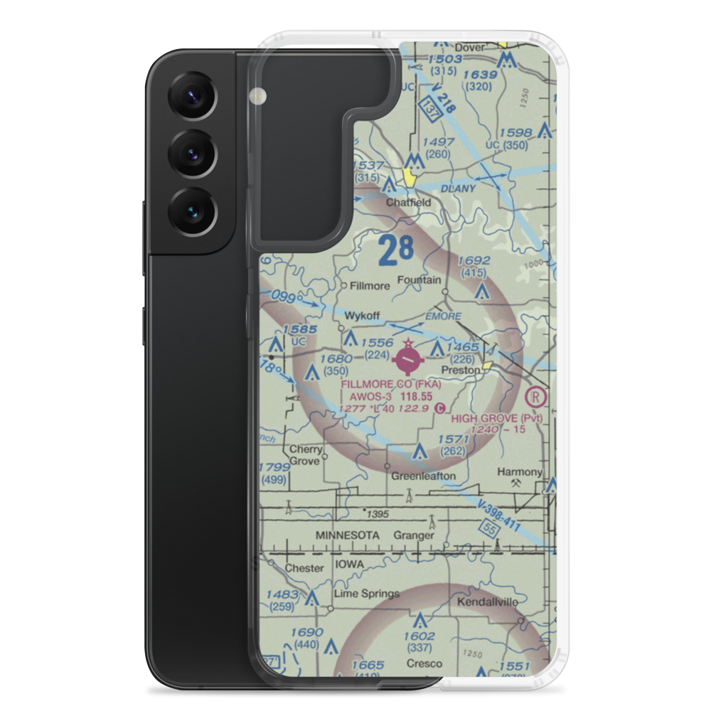 Fillmore County Airport (FKA) VFR Sectional Samsung Case Samsung Galaxy S22 Plus model shown