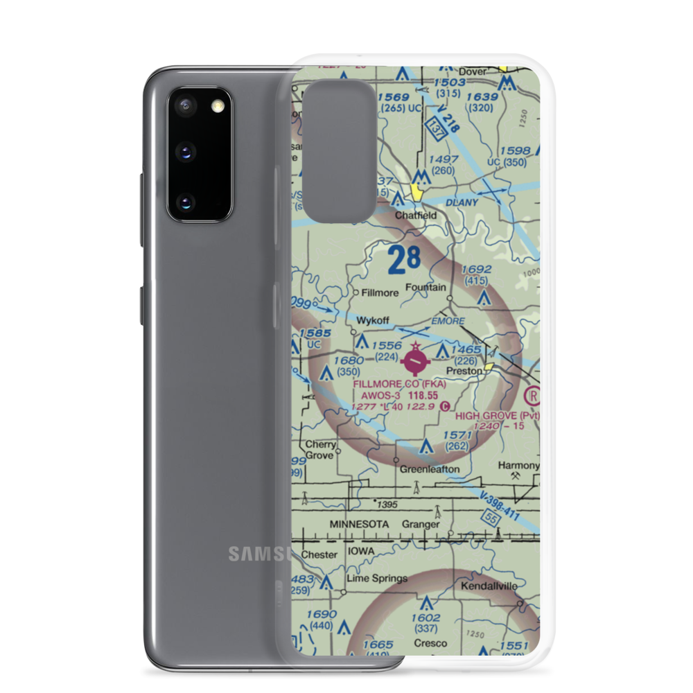 Fillmore County Airport (FKA) VFR Sectional Samsung Case Samsung Galaxy S20 model shown
