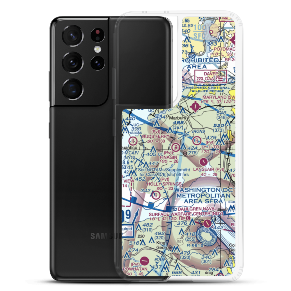 Finagin Airfield (MD05) VFR Sectional Samsung Case Samsung Galaxy S21 Ultra model shown