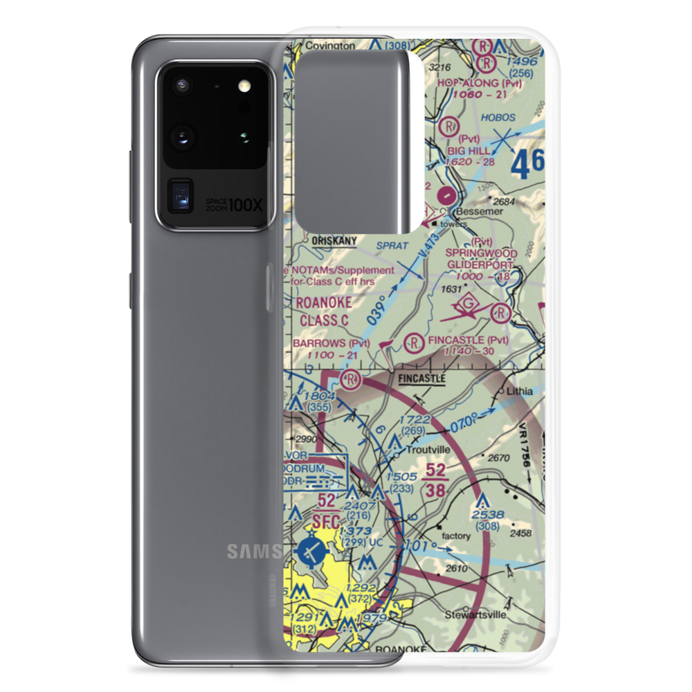 Fincastle Airport (VA83) VFR Sectional Samsung Case Samsung Galaxy S20 Ultra model shown
