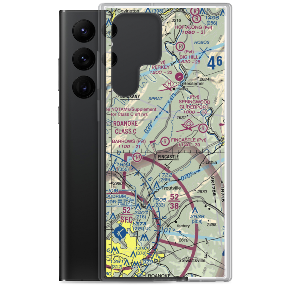 Fincastle Airport (VA83) VFR Sectional Samsung Case Samsung Galaxy S22 Ultra model shown