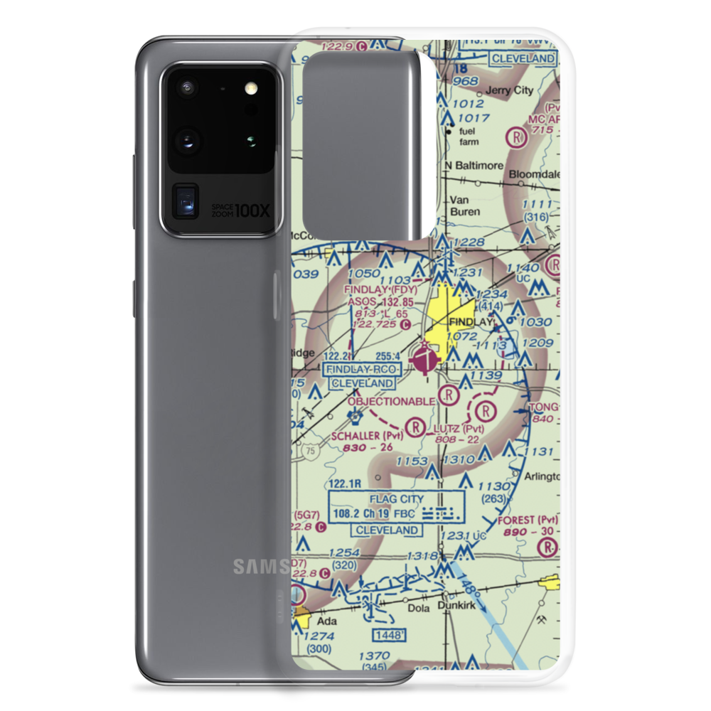 Findlay Airport (FDY) VFR Sectional Samsung Case Samsung Galaxy S20 Ultra model shown