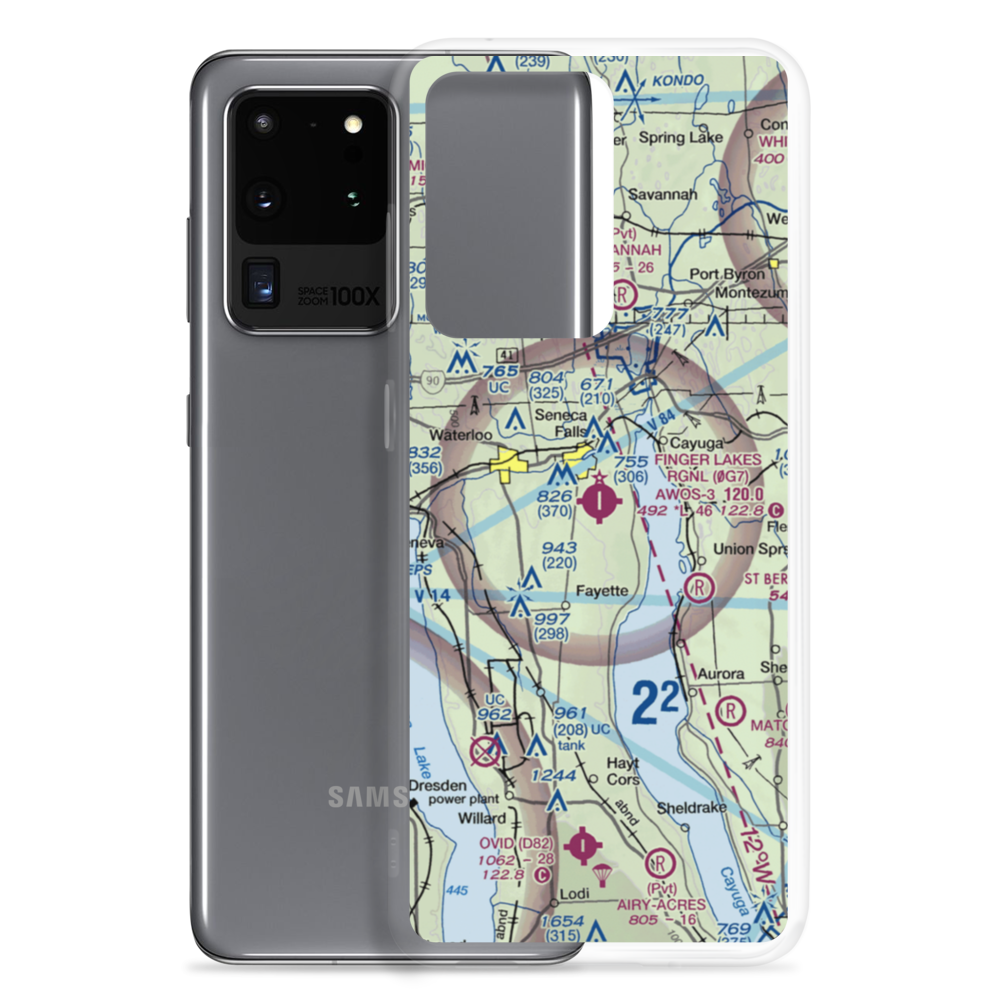 Finger Lakes Regional Airport (0G7) VFR Sectional Samsung Case Samsung Galaxy S20 Ultra model shown