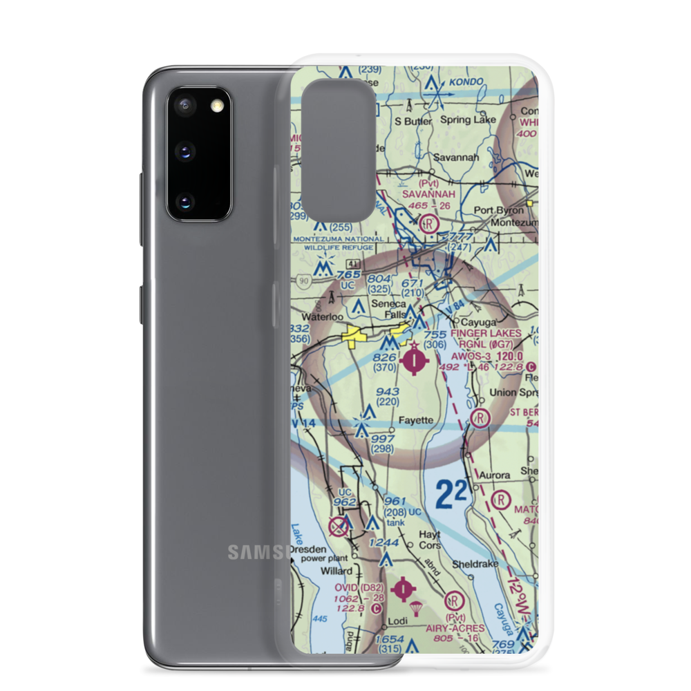 Finger Lakes Regional Airport (0G7) VFR Sectional Samsung Case Samsung Galaxy S20 model shown