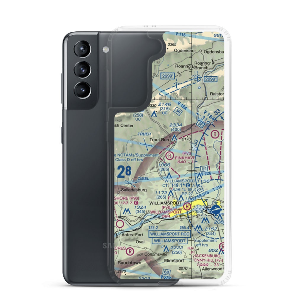 Finkhaven Airport (73PN) VFR Sectional Samsung Case Samsung Galaxy S21 model shown