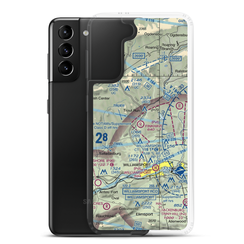 Finkhaven Airport (73PN) VFR Sectional Samsung Case Samsung Galaxy S21 Plus model shown