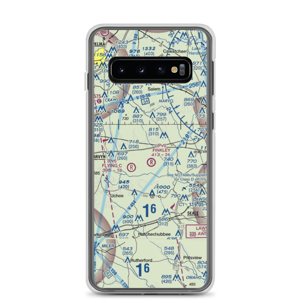 Finkley Farm Airport (2AL8) VFR Sectional Samsung Case Samsung Galaxy S10 model shown