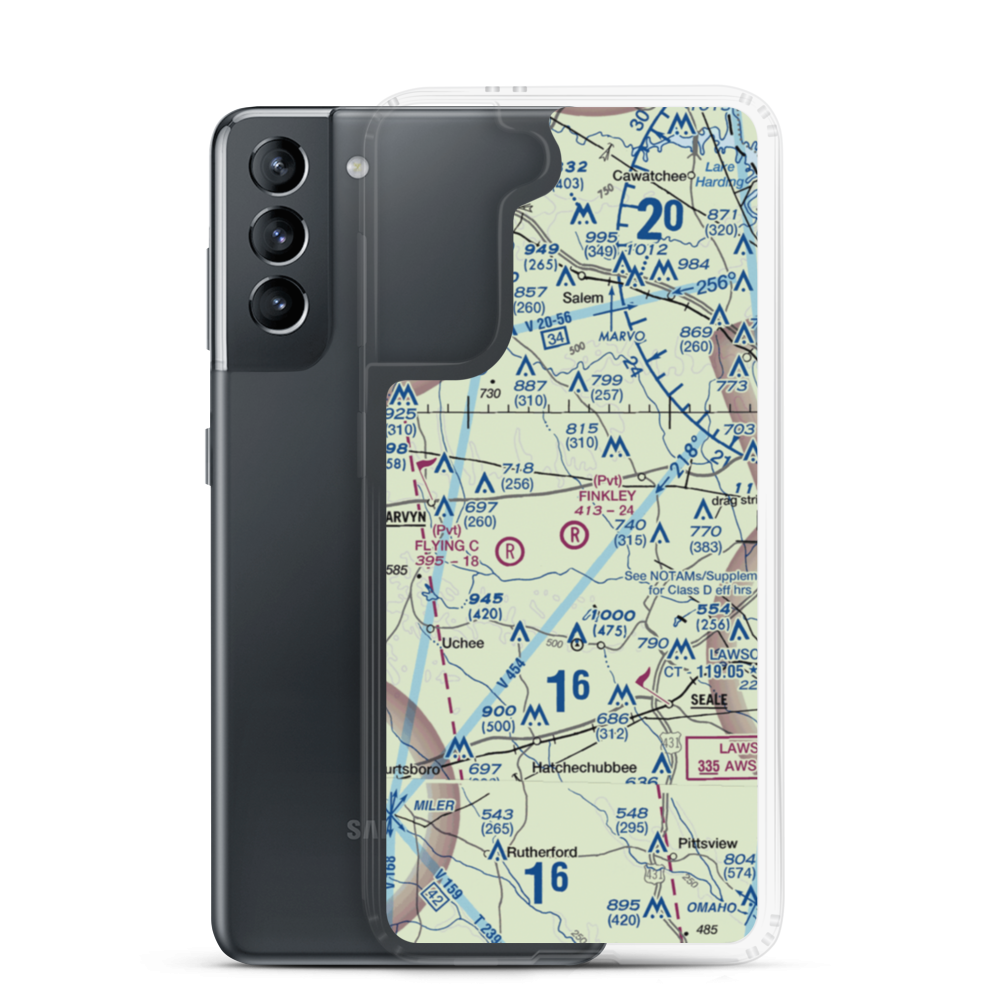 Finkley Farm Airport (2AL8) VFR Sectional Samsung Case Samsung Galaxy S21 model shown