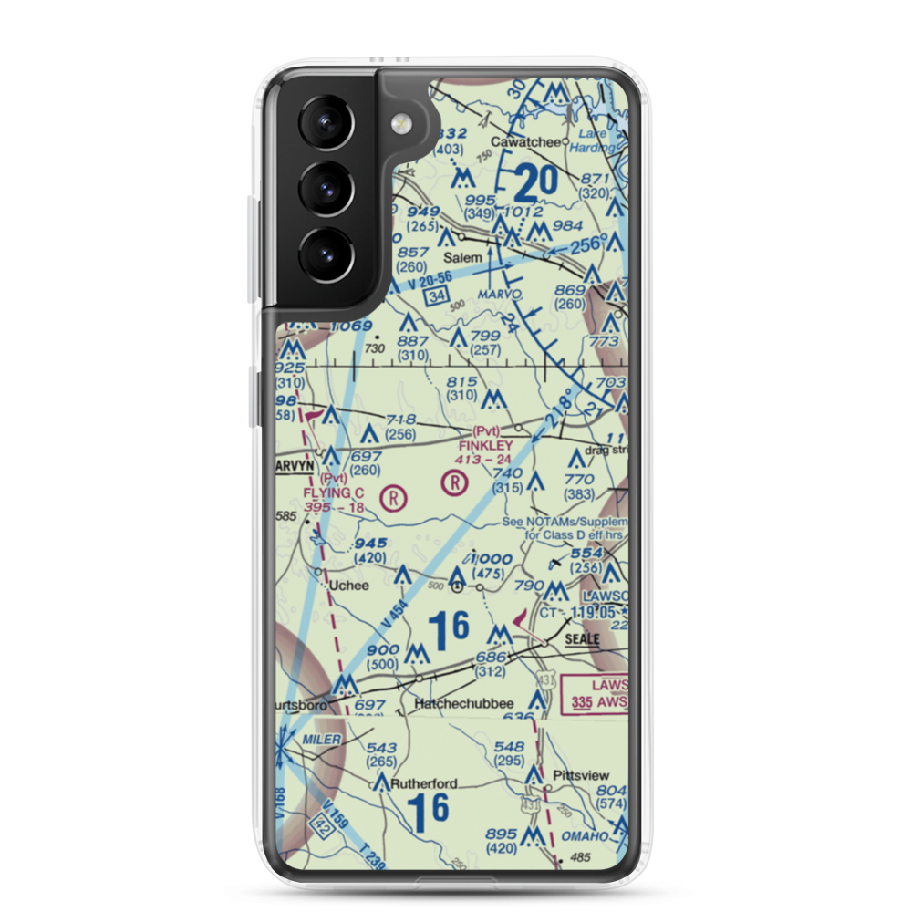 Finkley Farm Airport (2AL8) VFR Sectional Samsung Case Samsung Galaxy S21 Plus model shown