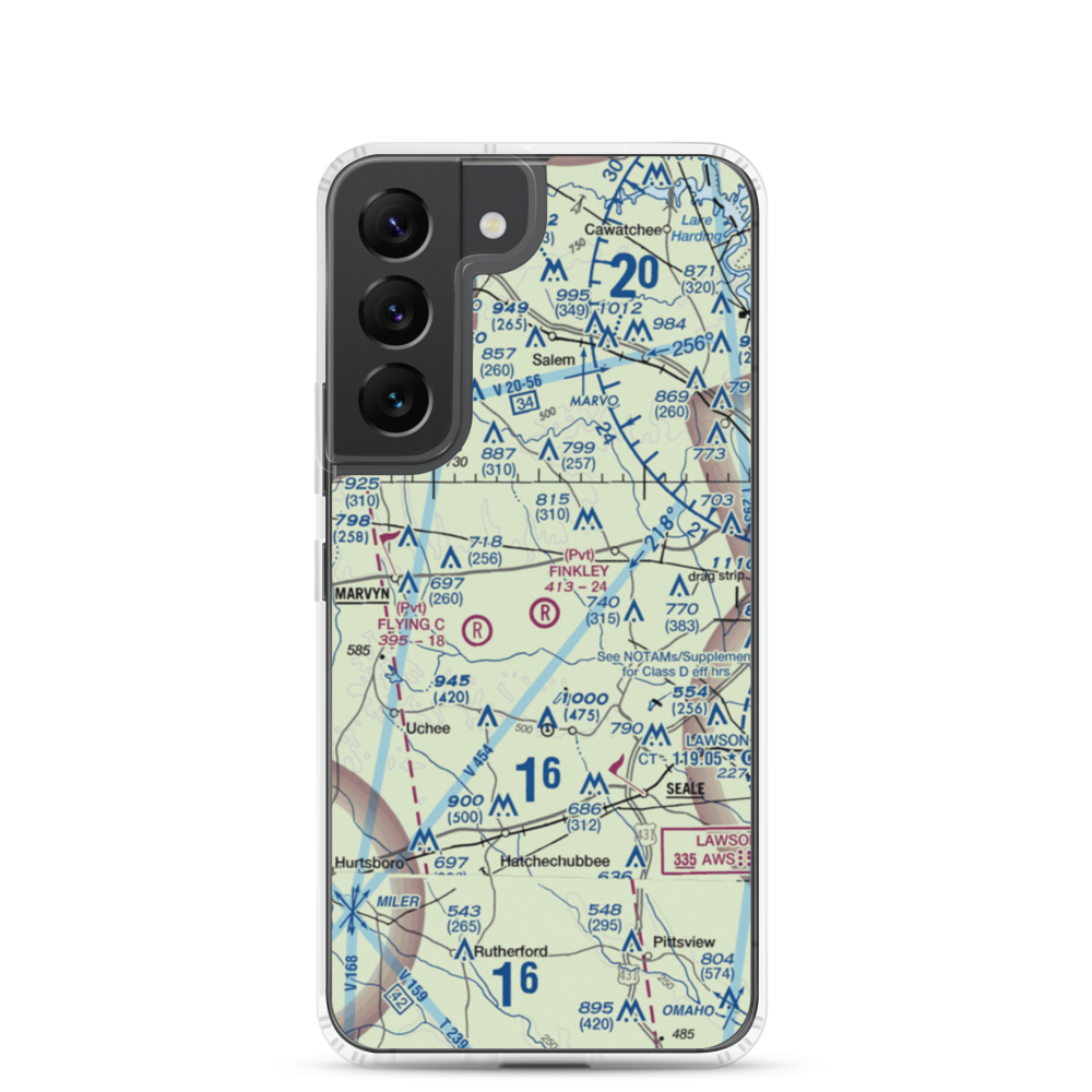 Finkley Farm Airport (2AL8) VFR Sectional Samsung Case Samsung Galaxy S22 model shown