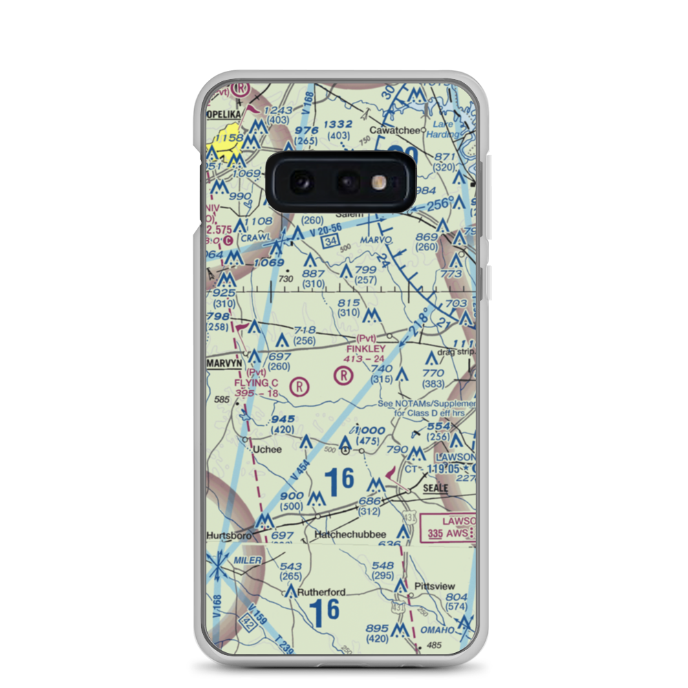 Finkley Farm Airport (2AL8) VFR Sectional Samsung Case Samsung Galaxy S10e model shown