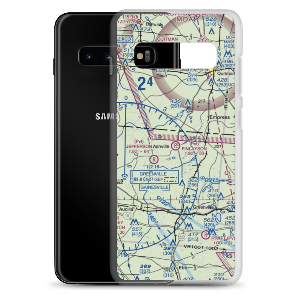 Finlayson Farm Airport (9FL8) VFR Sectional Samsung Case Samsung Galaxy S10+ model shown