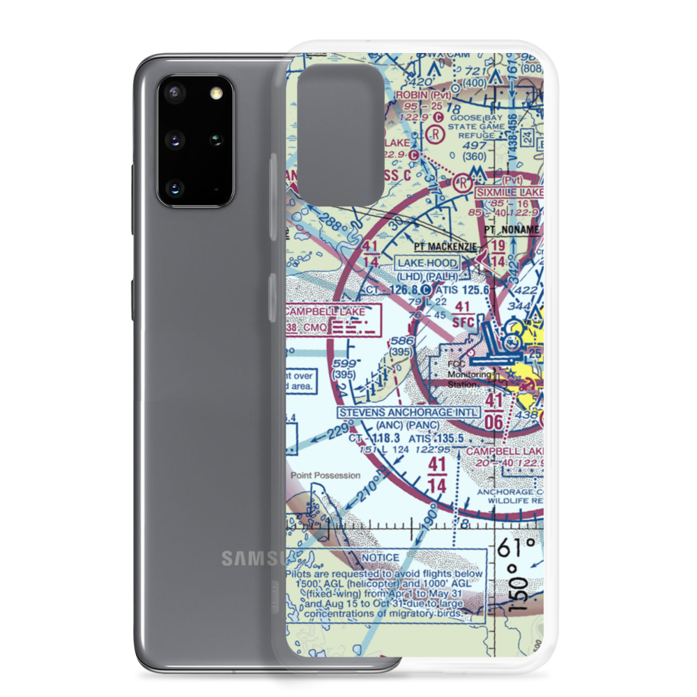 Fire Island Airport (6AK5) VFR Sectional Samsung Case Samsung Galaxy S20 Plus model shown