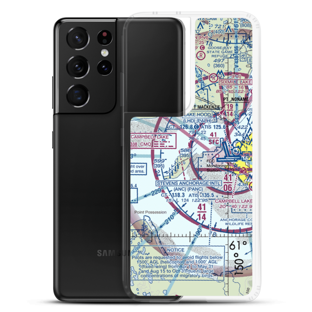 Fire Island Airport (6AK5) VFR Sectional Samsung Case Samsung Galaxy S21 Ultra model shown