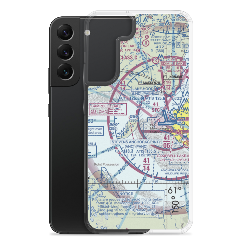 Fire Island Airport (6AK5) VFR Sectional Samsung Case Samsung Galaxy S22 Plus model shown