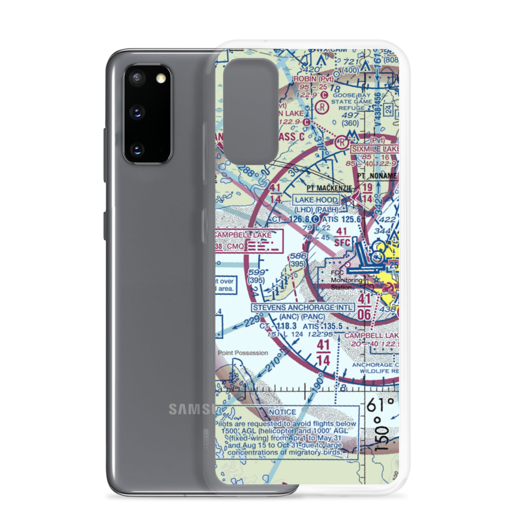 Fire Island Airport (6AK5) VFR Sectional Samsung Case Samsung Galaxy S20 model shown