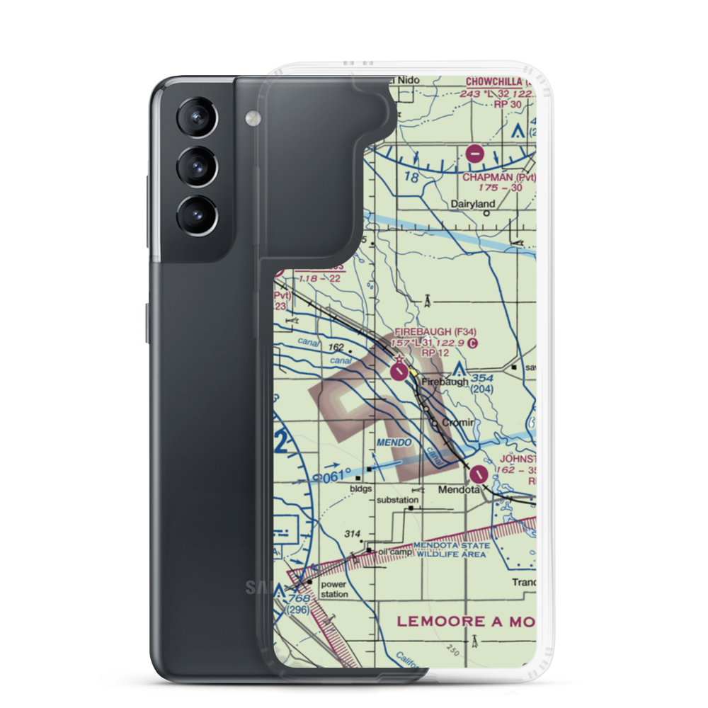 Firebaugh Airport (F34) VFR Sectional Samsung Case Samsung Galaxy S21 model shown
