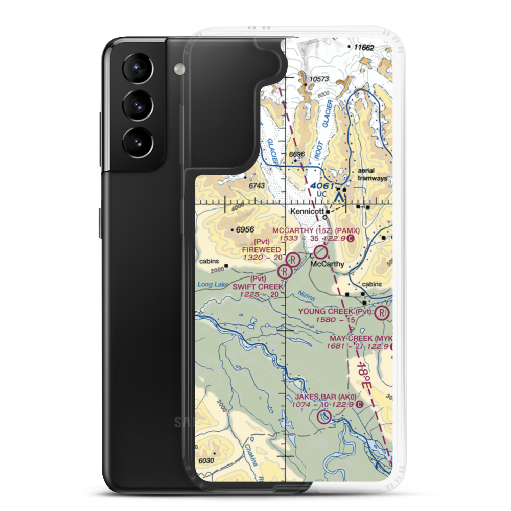 Fireweed Airport (0AK8) VFR Sectional Samsung Case Samsung Galaxy S21 Plus model shown