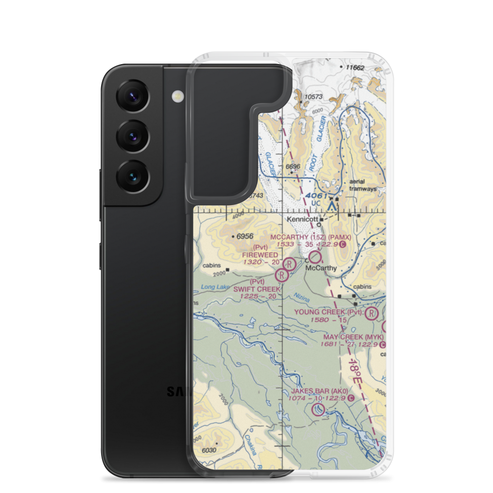 Fireweed Airport (0AK8) VFR Sectional Samsung Case Samsung Galaxy S22 model shown
