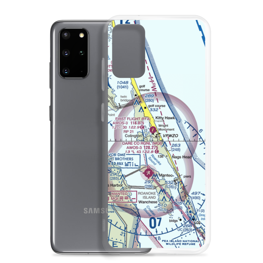 First Flight Airport (FFA) VFR Sectional Samsung Case Samsung Galaxy S20 Plus model shown