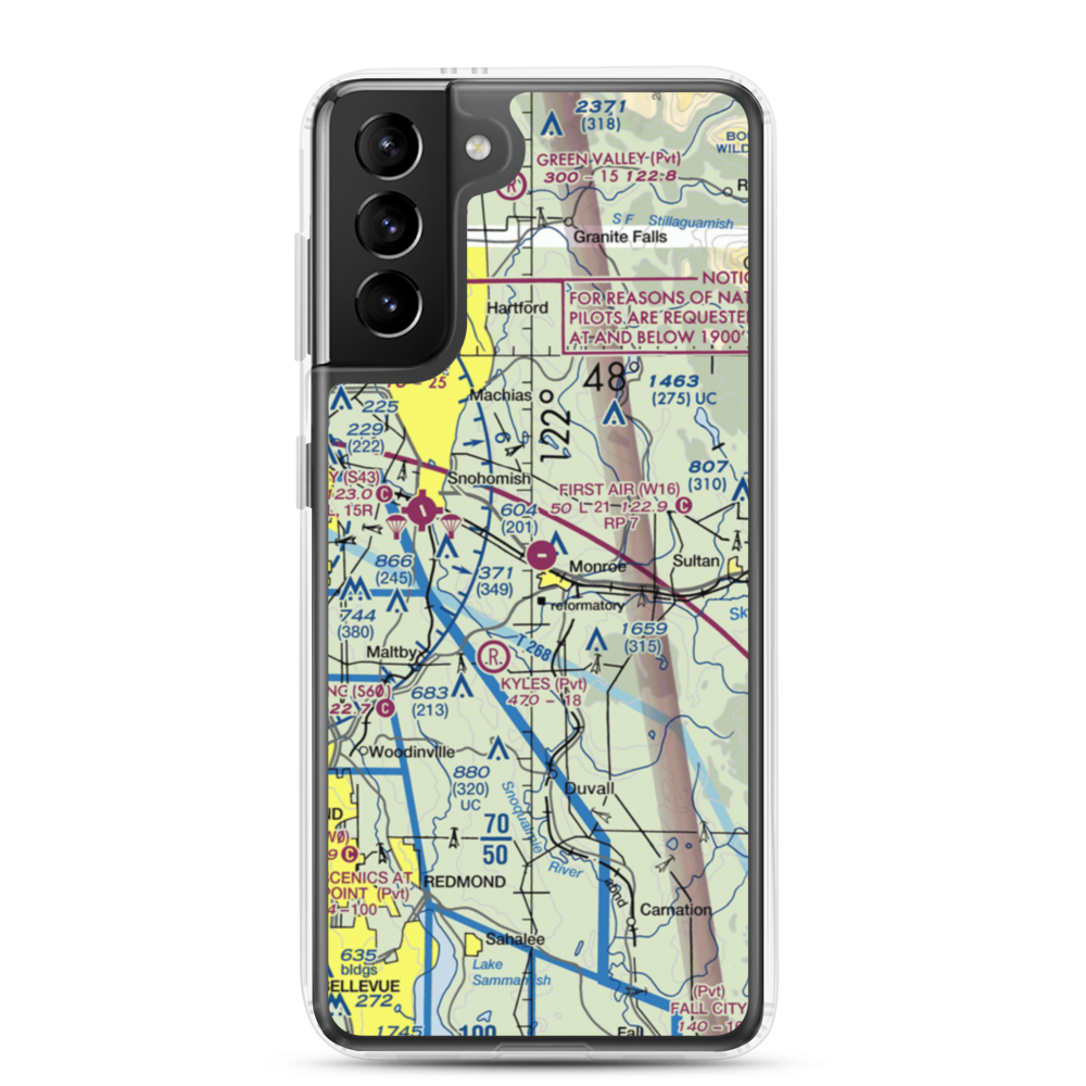 Firstair Field (W16) VFR Sectional Samsung Case Samsung Galaxy S21 Plus model shown