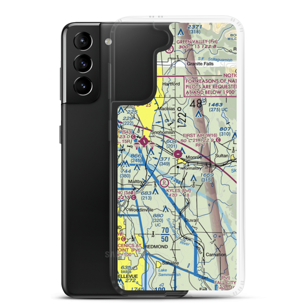 Firstair Field (W16) VFR Sectional Samsung Case Samsung Galaxy S21 Plus model shown