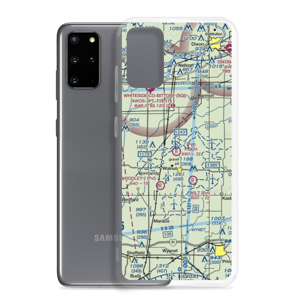Fisch RLA Airport (IL83) VFR Sectional Samsung Case Samsung Galaxy S20 Plus model shown