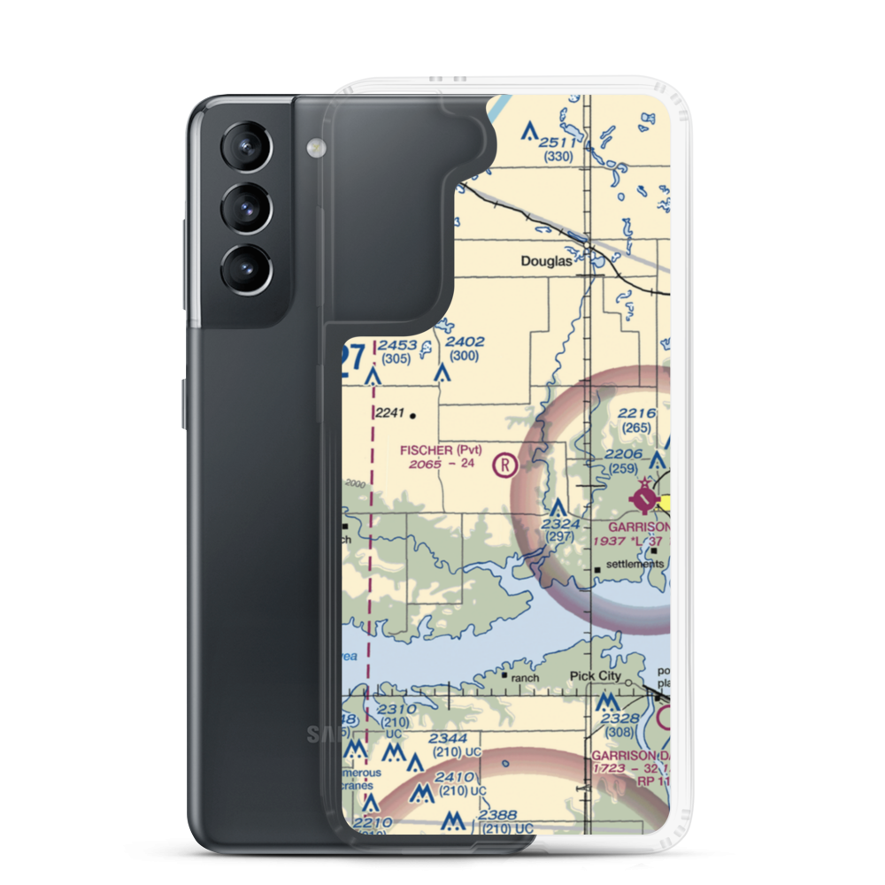 Fischer Private Airport (ND22) VFR Sectional Samsung Case Samsung Galaxy S21 model shown